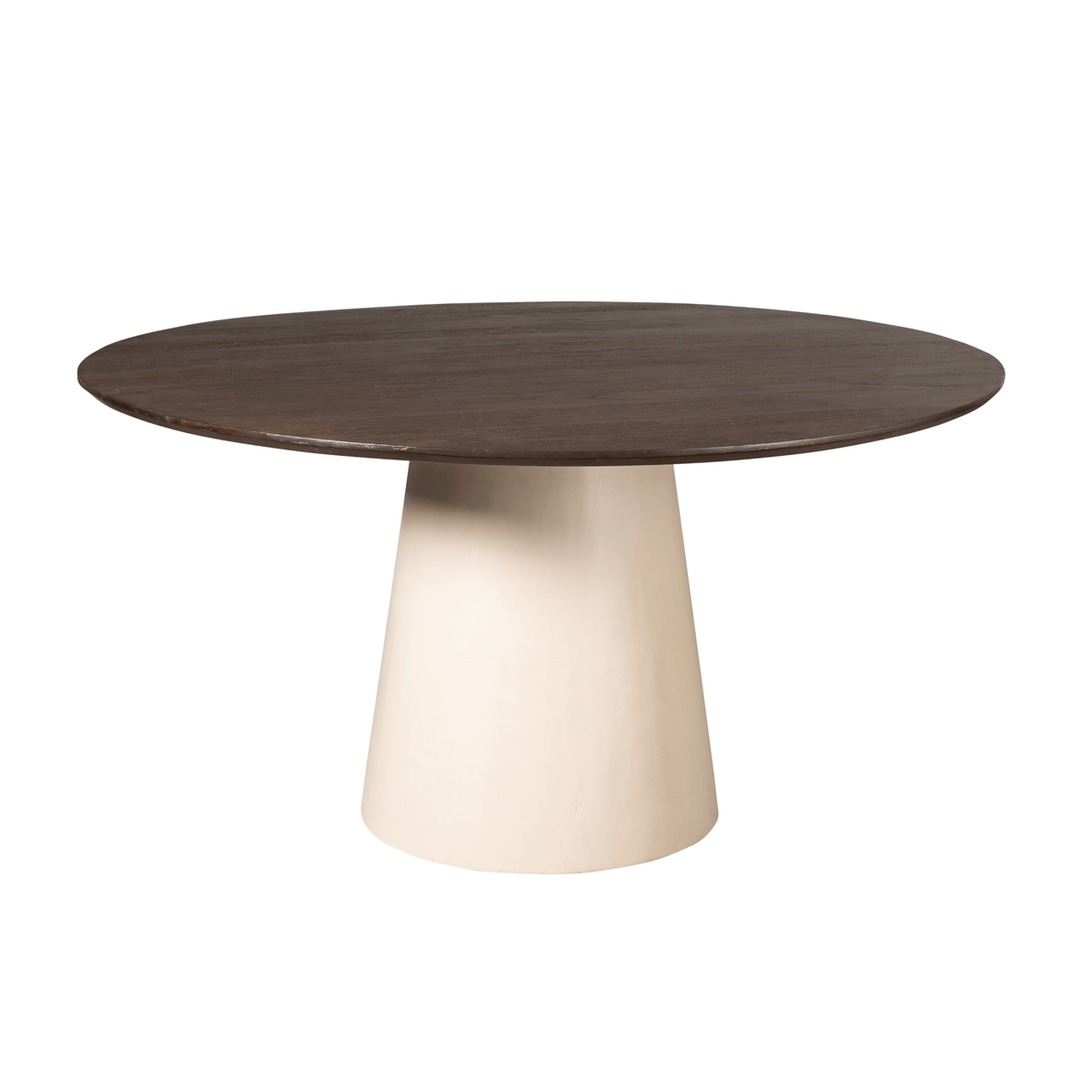 Ronde Eettafel - Volledig Bruin Mangohout - 130 cm - Conische Houten Poot Kitchen & Dining Room Tables Starfurn