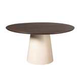 Ronde Eettafel - Volledig Bruin Mangohout - 130 cm - Conische Houten Poot Kitchen & Dining Room Tables Starfurn