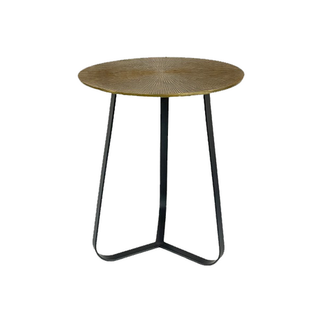 Kleine ronde salontafel van goudkleurig aluminium en ijzer, 40 cm, foto 5