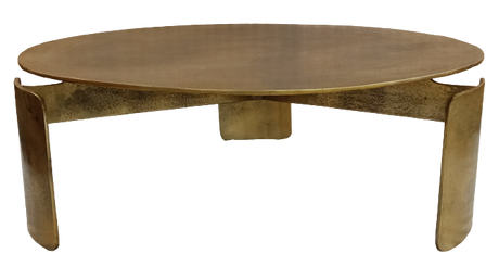 Ronde salontafel van goudkleurig aluminium, 90 cm, foto 5