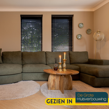 Ronde salontafel van massief mangohout, 70 cm breed en 40 cm hoog