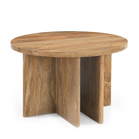 Ronde salontafel van massief naturel mangohout, 60 cm, foto 2