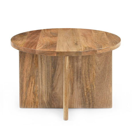 Ronde salontafel van massief naturel mangohout, 60 cm, foto 3