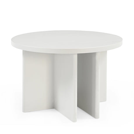 Ronde salontafel van massief mangohout in off white, 60 cm, foto 2