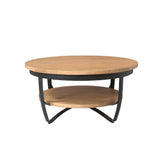 Ronde Salontafel - Naturel Mangohout - 70 cm - Dubbel Blad Coffee Tables Starfurn