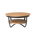 Ronde Salontafel - Naturel Mangohout - 90 cm - Dubbel Blad - Industrieel Coffee Tables Starfurn