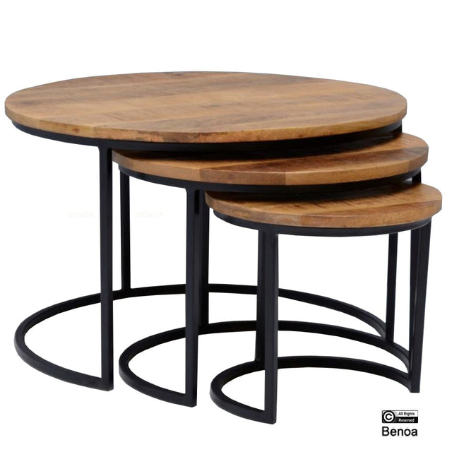 Rylee Salontafel 2 cm top Set van 3 Benoa