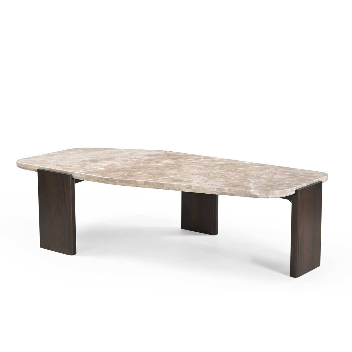 Salontafel - Bruin - Marmer - Mangohout - 130 cm - Organisch Coffee Tables Starfurn