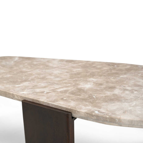 Salontafel - Bruin - Marmer - Mangohout - 130 cm - Organisch Coffee Tables Starfurn