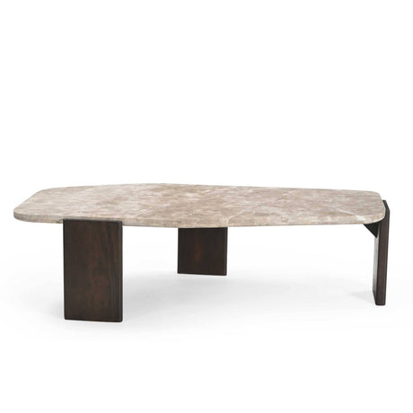 Salontafel - Bruin - Marmer - Mangohout - 130 cm - Organisch Coffee Tables Starfurn