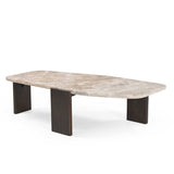 Salontafel - Bruin - Marmer - Mangohout - 130 cm - Organisch Coffee Tables Starfurn