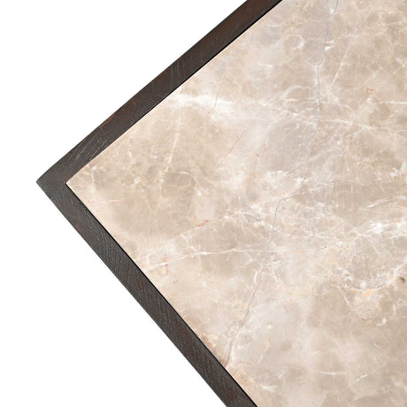 Salontafel - Bruin - Marmer - Mangohout - 80 cm - Vierkant Coffee Tables Starfurn