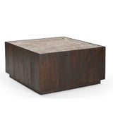 Salontafel - Bruin - Marmer - Mangohout - 80 cm - Vierkant Coffee Tables Starfurn