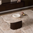 Salontafel - Bruin - Marmer - Mangohout - 90 cm - Ovaal Coffee Tables Starfurn