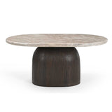 Salontafel - Bruin - Marmer - Mangohout - 90 cm - Ovaal Coffee Tables Starfurn