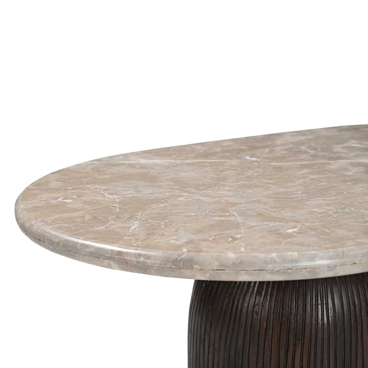Salontafel - Bruin - Marmer - Mangohout - 90 cm - Ovaal Coffee Tables Starfurn