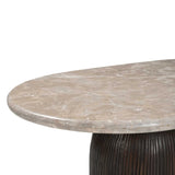 Salontafel - Bruin - Marmer - Mangohout - 90 cm - Ovaal Coffee Tables Starfurn