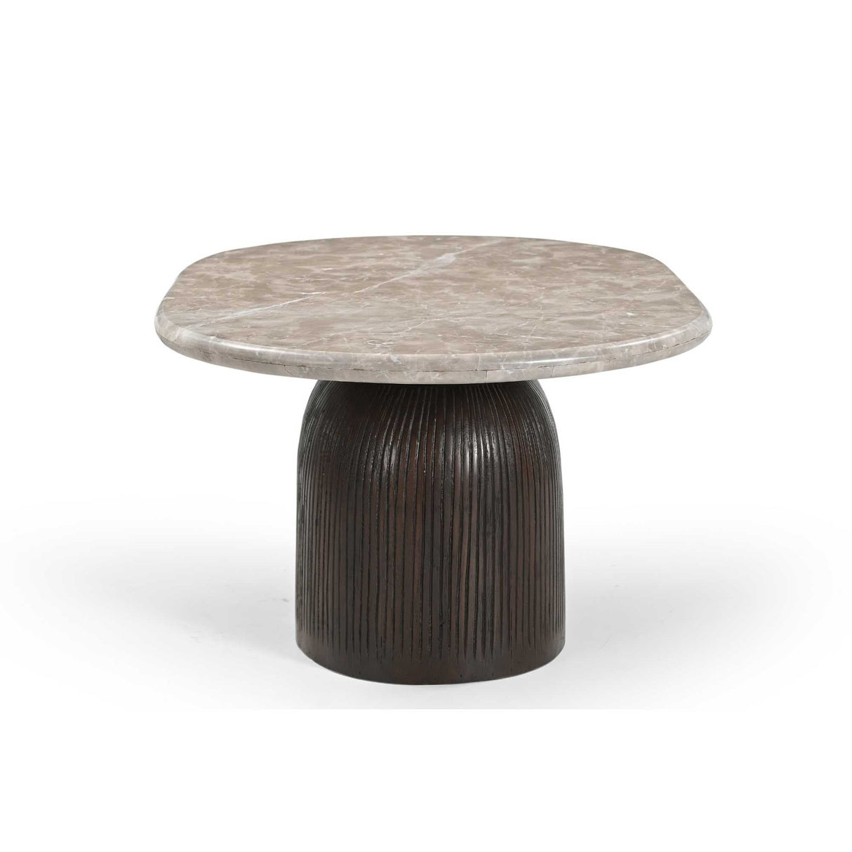 Salontafel - Bruin - Marmer - Mangohout - 90 cm - Ovaal Coffee Tables Starfurn