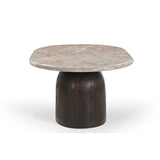 Salontafel - Bruin - Marmer - Mangohout - 90 cm - Ovaal Coffee Tables Starfurn