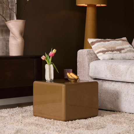 Salontafel - Bruin - MDF - 40 cm - Vierkant - Hoogglans End Tables Starfurn