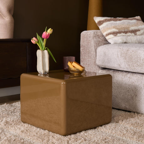 Salontafel - Bruin - MDF - 40 cm - Vierkant - Hoogglans End Tables Starfurn