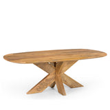 Salontafel Deens Ovaal Runa met Houten Onderstel 130 Benoa