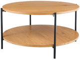 Salontafel Edduma Rond groot – 2-delige Set – Hout & Zwart Metaal – Modern - 80cm Salontafels Knuska