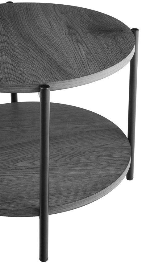 Salontafel Edduma Rond klein – Hout & Zwart Metaal – Modern Design - 50cm Coffee Tables Knuska