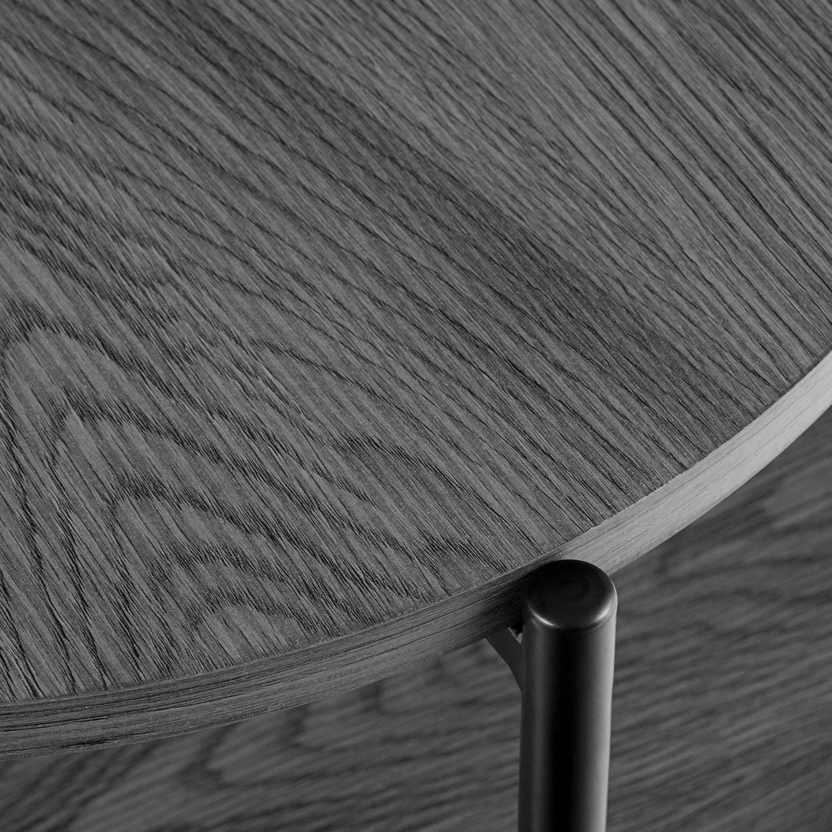 Salontafel Edduma Rond klein – Hout & Zwart Metaal – Modern Design - 50cm Coffee Tables Knuska