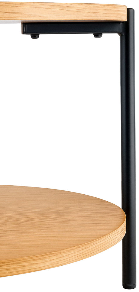 Salontafel Edduma Rond klein – Hout & Zwart Metaal – Modern Design - 50cm Coffee Tables Knuska