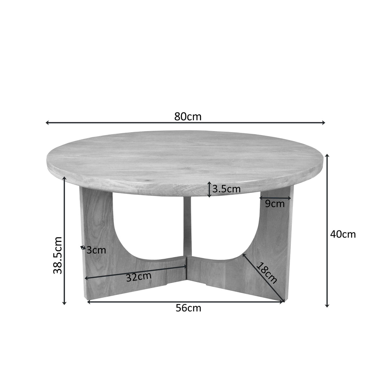 Salontafel Guus Naturel Mangohout 80 cm Starfurn