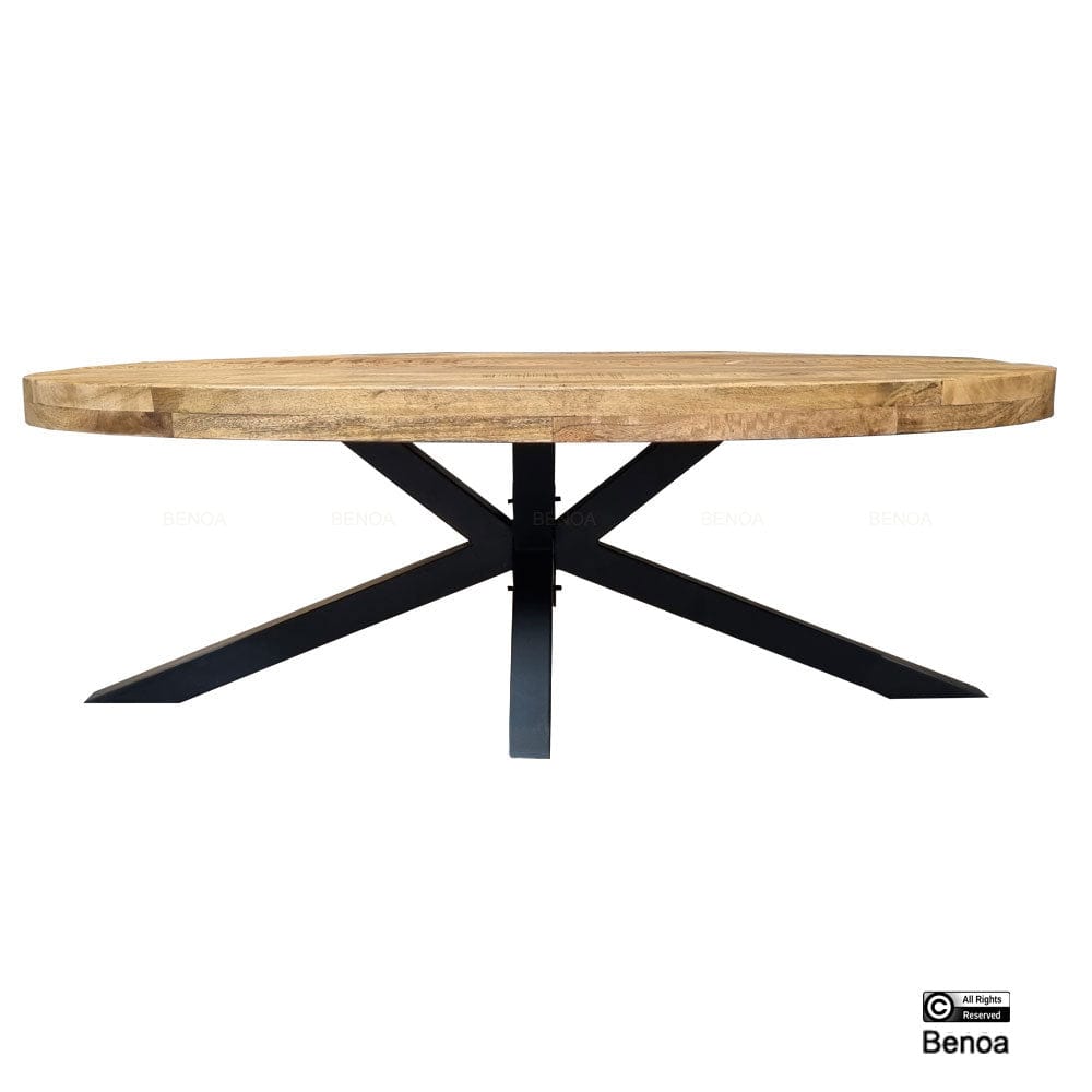 Salontafel Mango 3+3 ellips Blad met Spinpoot Benoa