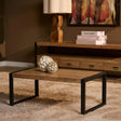 Salontafel - Naturel Mangohout - 110x60 cm - Industrieel U-poot Frame Coffee Tables Starfurn
