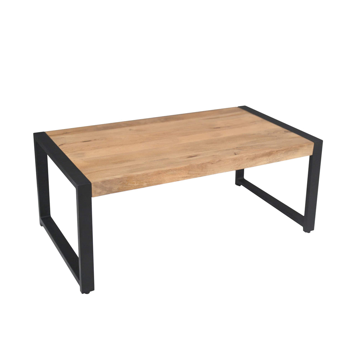 Salontafel - Naturel Mangohout - 110x60 cm - Industrieel U-poot Frame Coffee Tables Starfurn
