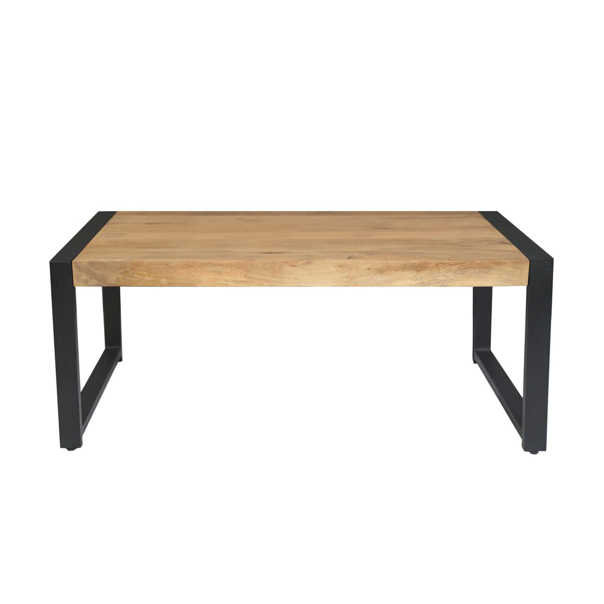 Salontafel - Naturel Mangohout - 110x60 cm - Industrieel U-poot Frame Coffee Tables Starfurn