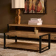 Salontafel - Naturel Mangohout - 110x60 cm - Met Handig Onderblad Coffee Tables Starfurn