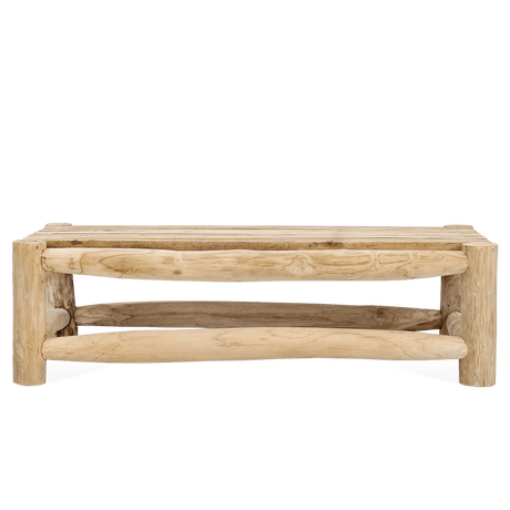 Salontafel van rustiek teakhout, naturel, 120 cm breed, foto 2