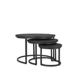 Salontafel Rylee Zwart Set van 3 Benoa
