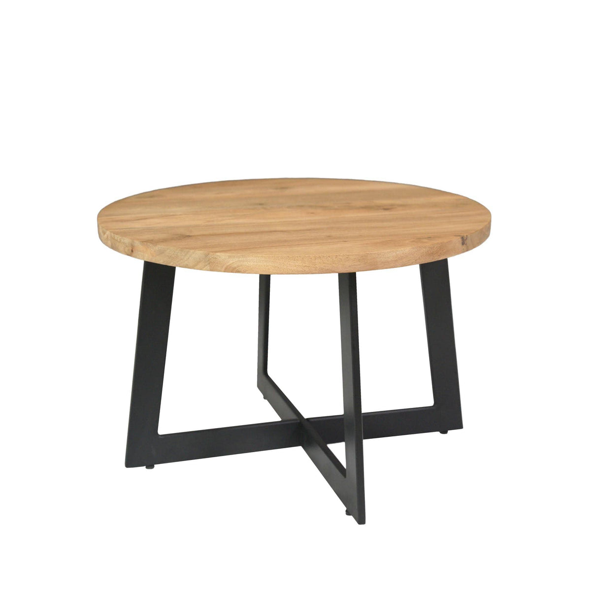 Salontafel set van 2 - Naturel Mangohout - Rond - Industrieel Cross-frame Coffee Tables Starfurn