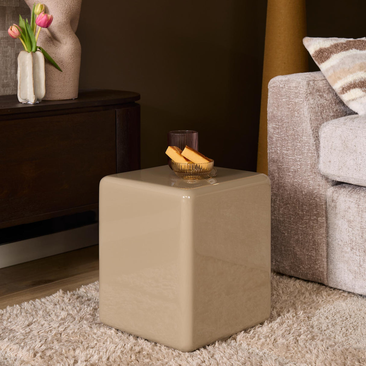 Salontafel - Vierkant - Beige - MDF - 30 cm End Tables Starfurn