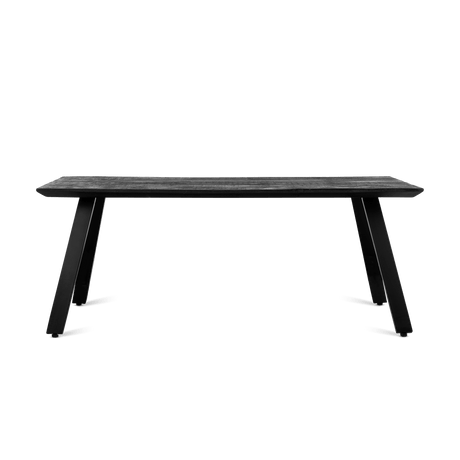 Zwarte salontafel van mangohout, 120 x 60 cm, industrieel minimalistisch