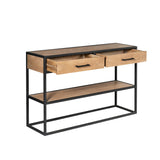 Sidetable - Naturel - Mangohout - Metaal - 120 cm - 2 Laden End Tables Starfurn