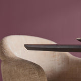 Organische Eettafel - Zwart Europees Eikenhout - 210 cm - Stalen Matrixpoot