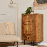 Kabinet - Naturel - Mangohout - 60 cm - 1 Deur - 1 Lade