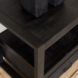 Tv-meubel - Zwart - Mangohout - Metaal - 150 cm - 3 Lades