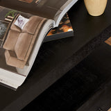 Tv-meubel - Zwart - Mangohout - Metaal - 150 cm - 3 Lades