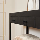 Sidetable - Zwart - Mangohout - Metaal - 150 cm - 3 Lades