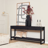 Sidetable - Zwart - Mangohout - Metaal - 180 cm - 4 Lades