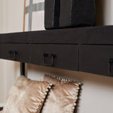 Sidetable - Zwart - Mangohout - Metaal - 180 cm - 4 Lades