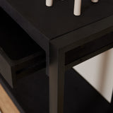 Sidetable - Zwart - Mangohout - Metaal - 180 cm - 4 Lades